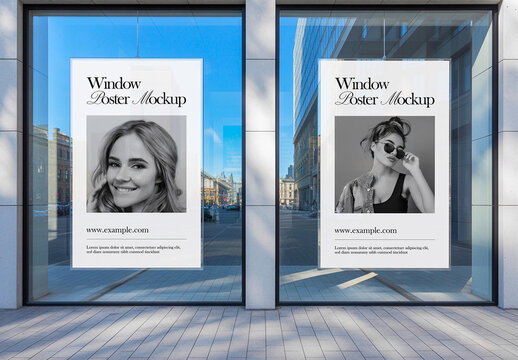 Storefront Window Poster Mockup