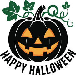 Halloween pumpkin jack o lantern silhouette vector