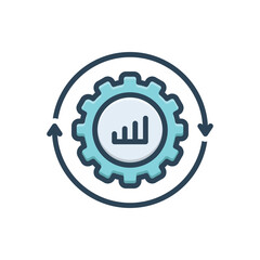 Color illustration icon for operations optimization