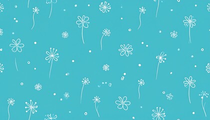 Elegant Teal Floral Pattern Background.