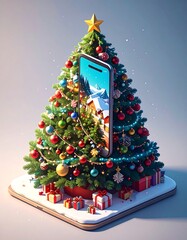 Christmas tree shaped phone