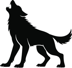 Halloween werewolf howling silhouette vector