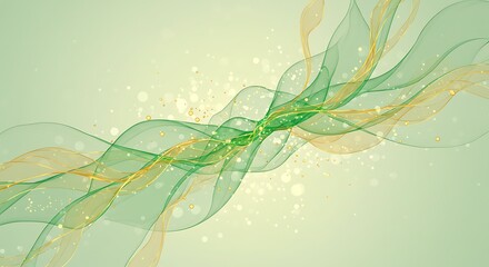 Abstract flowing green and blue smoke with a swirl of light, a colorful decoration for a water-themed web banner or backdrop