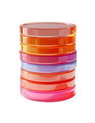 Obraz premium Stack of glossy, translucent discs in varying shades of orange, pink, and purple