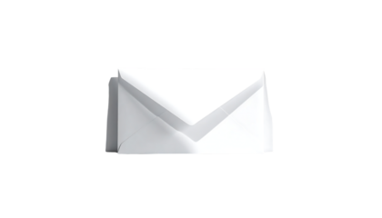 A digitally rendered,  clean, white envelope, sharply angled,  suggestive of email or correspondence