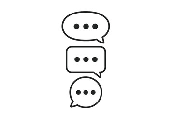 We want your feedback speech bubbles set. Vector illustration of chat message icons, communication, conversation symbols, feedback request, dialogue, transparent background
