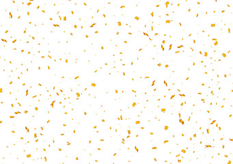 Falling gold confetti background. PNG illustration of festive confetti