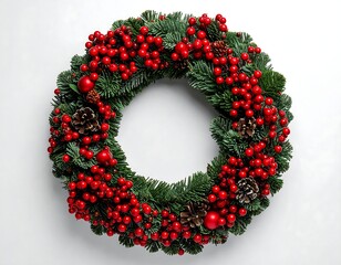Christmas wreath on white background (1)