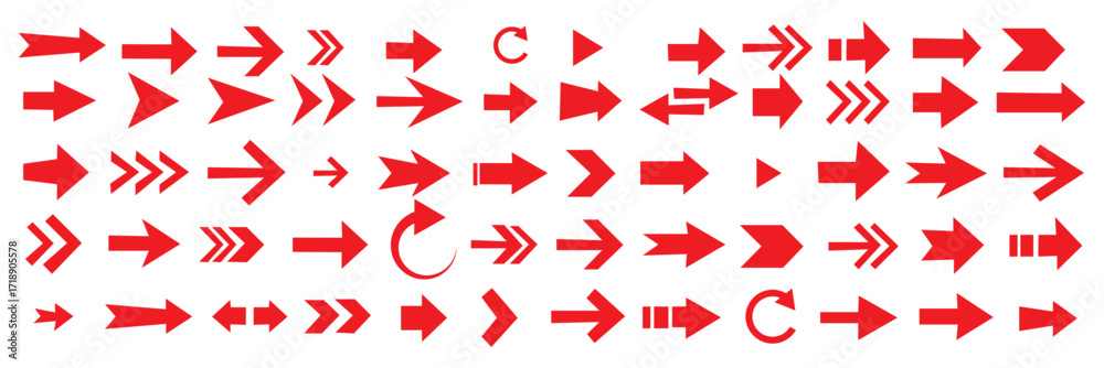 Sticker black arrows flat icons. set for web design. direction pointers vector icons. big collection. vector