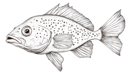 A minimalist line drawing of a pufferfish. created with a single black pen stroke isolated on a white background