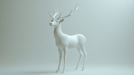 Majestic white deer, elegantly posed against a muted background.  Detailed, textured fur visible