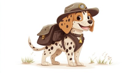 Cartoon dog explorer