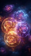 Abstract Colorful Glowing Particles