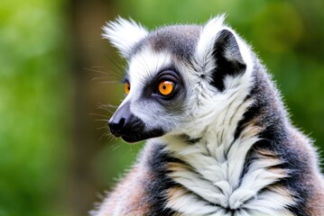 Obraz premium Lemur portrait madagascar wildlife photography tropical forest close-up animal behavior