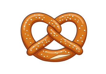 Delicious pretzel isolated on transparent background, a baked bread product made from dough shaped into a distinctive knot and seasoned with salt
