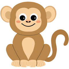 Cartoon illustration of a sitting monkey 