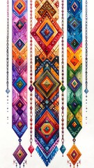 Colorful patterned vertical bands