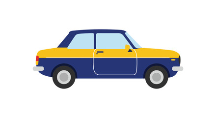 Simple illustration of a vintage two tone car with open door