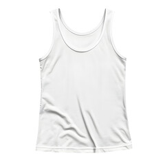 White Tank Top Mockup Blank Sleeveless Shirt Template for Design Display isolated on a white background