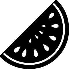 Watermelon Silhouette Vector Fruit Icon Illustration