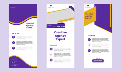 Set of creative roll up banner for business promotional