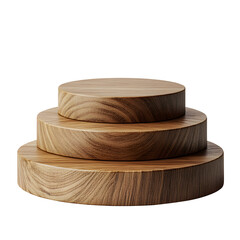wooden pedestal product stand empty display abstract wooden minimal podium luxury natural product placement ,isolated on a white background