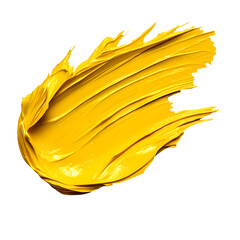 Yellow paint stroke isolated on a white background