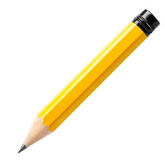 yellow Pencil, school office tool for drawing and writing isolated on white background