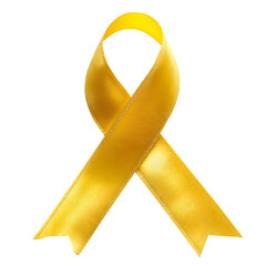 Yellow Ribbon world Awareness isolated on a white background.