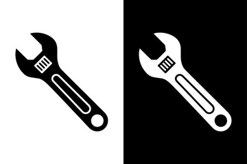 Hand Drawn Wrench Icon. Tool Wrench Silhouette Vector Illustration