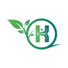 Green eco-friendly business icon, a natural symbol of a leaf and plant, perfect for an organic ecology or bio logo design
