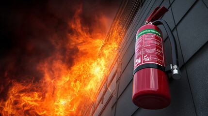 Dramatisches Hausbrand-Szenario mit lodernden Flammen und intensivem Feuerschein in der Dunkelheit