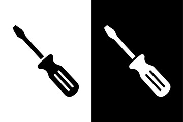 Fototapeta premium Classic Flathead Screwdriver Stencil Icon for Carpentry and Repair Design