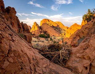 Obraz premium Desert canyon vista at sunset