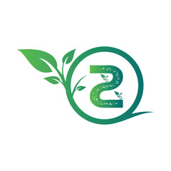 A green snake in the form of a leaf, symbolizing ecology and nature, is a vector illustration for a logo