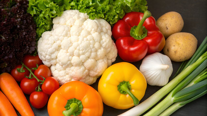 Fresh Assortment of Colorful Vegetables for Healthy Eating and Culinary Creations with Natural Light