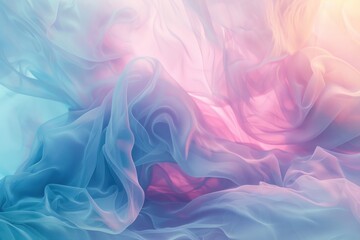 Obraz premium Abstract flowing silk fabric background with soft pastel colors creating a dreamy and ethereal atmosphere in a gentle motion