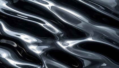Liquid metal abstract, dark gray waves
