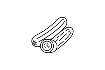 Fresh Green Cucumbers with White Background for Food Design