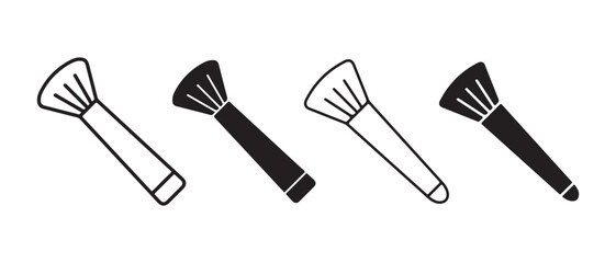 Makeup brush icon set. isolated on white background for beauty and fashion.