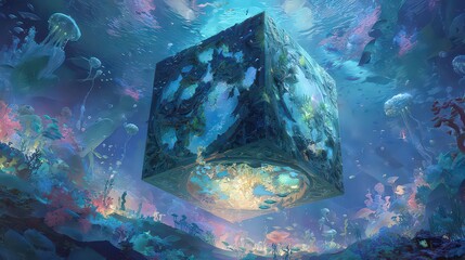 Floating Cube Structure In Cosmic Landscape