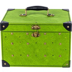 Green decorative box with handles