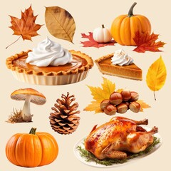 Thanksgiving day design element set