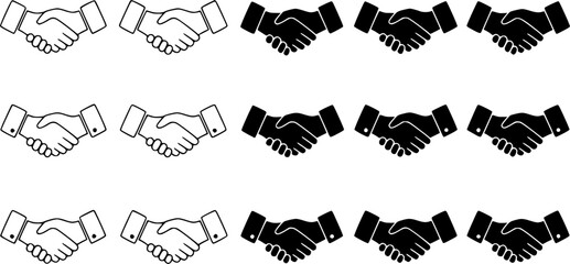 Hand Shake line art vector, Hand Shake silhouette Vector, Handshake icon. Vector illustration
