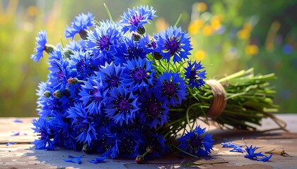 Vibrant bouquet of blue flowers