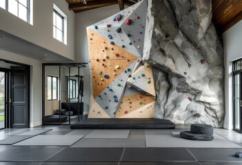 Indoor Climbing Gym - Modern Luxury Home with Bouldering Wall