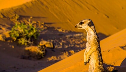 Meerkat in desert dune