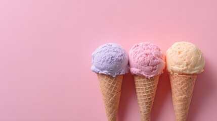 Smooth and Creamy Scoop on Soft Pink Background