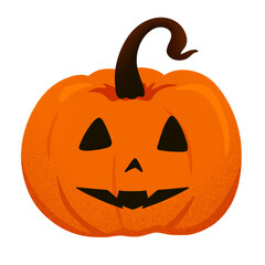 Halloween pumpkin jack o lantern illustration, spooky carved pumpkin face, scary halloween decoration clipart, cartoon pumpkin vector art, creepy halloween night symbol for spooky party and autumn