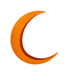 crescent moon, orange moon, halloween moon, spooky moon, moon illustration, moon clipart, moon vector, halloween night, mystical moon, witch moon, cartoon moon, fantasy moon, crescent illustration © Dwitariniki
